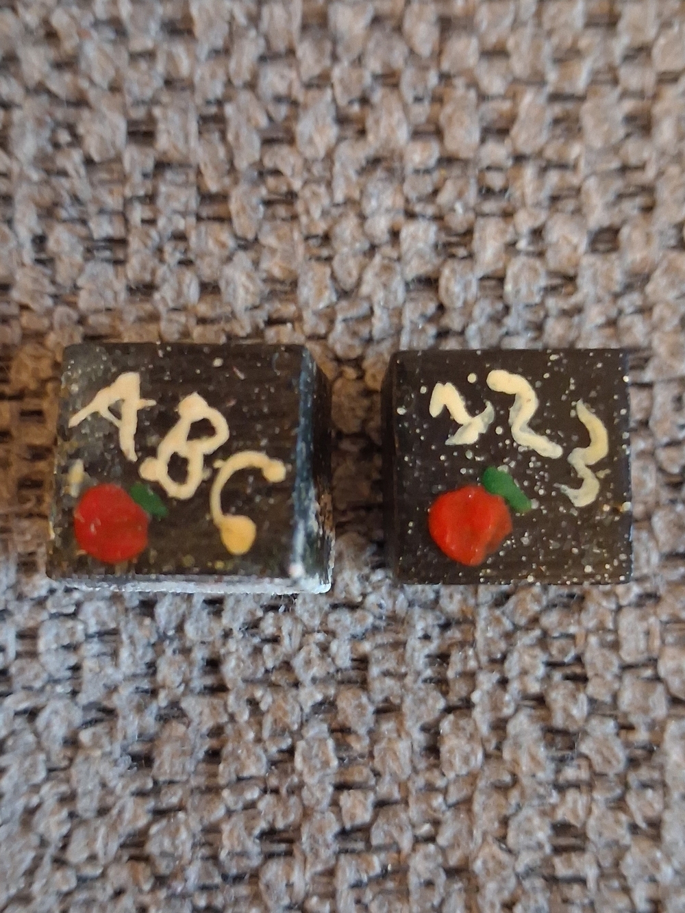ABC 123 Chalkboard Cube Stud Earrings